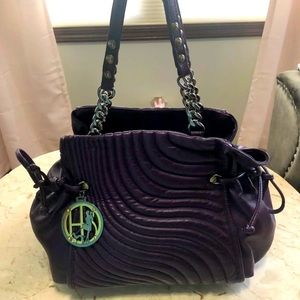 Henri Bendel Rare purple quilted tote